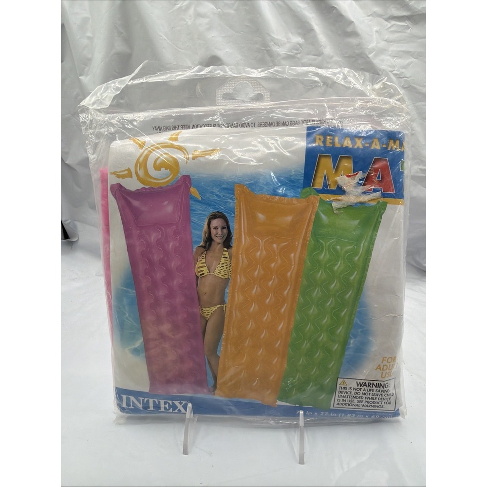 Inflatable Pool Float Bed 72" x 27" Relax-A- Mat Lounge Pool Raft Intex Pink